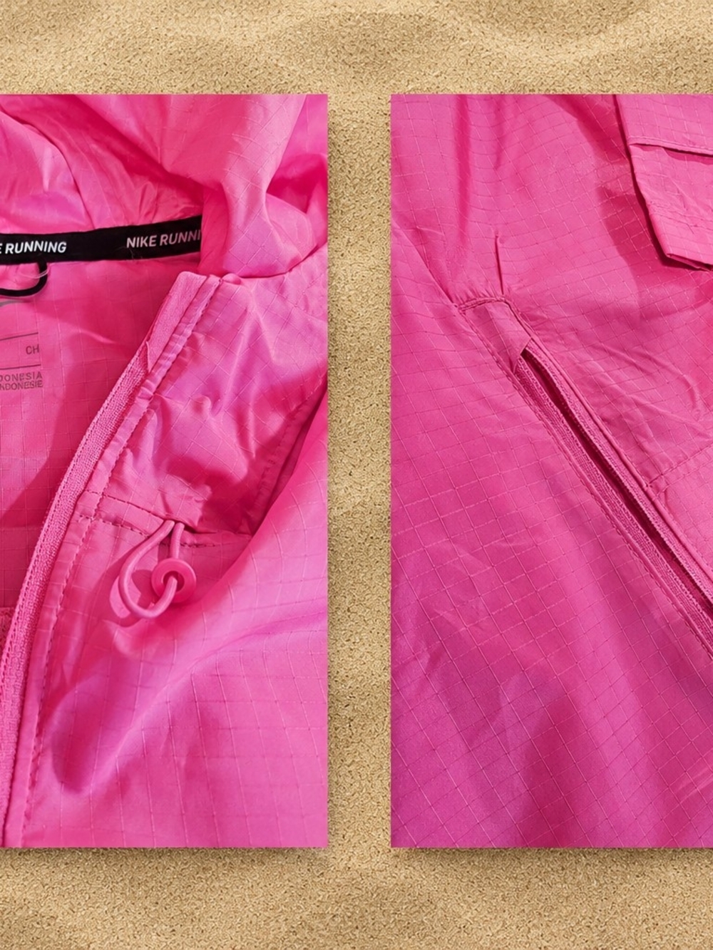 Nike Running Womens Small Pink Hooded Lightweight Windbreaker Jacket Zip Up - Picture 3 of 3